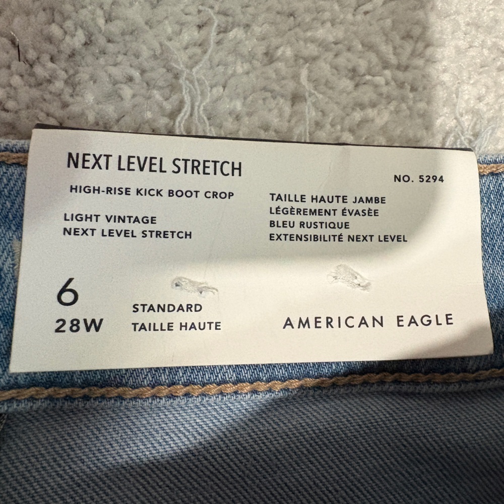Light Blue NWT American Eagle high-rise kick bootcut jeans - size 6, regular - Picture 3 of 4